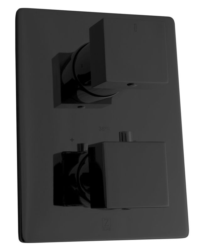 ZLINE Autograph Edition Mstte Black Crystal Bay Thermostatic Shower System with Body Jets-3