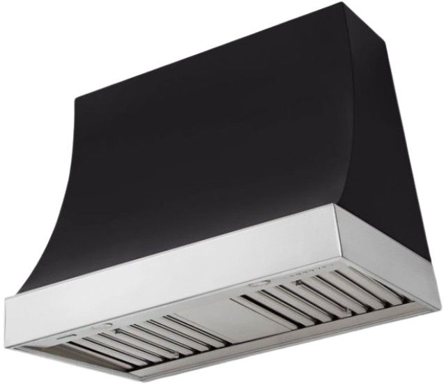 AGA Marquee 36" Matte Black Wall Mounted Range Hood with Polished Chrome Trim-0