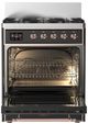 Ilve® Majestic III 30" Graphite Matte Pro Style Dual Fuel Natural Gas Range with Solid Door and Copper Trim-1