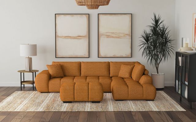 Coaster® Camacho 3-Piece Orange Sectional Sofa with Ottoman-7