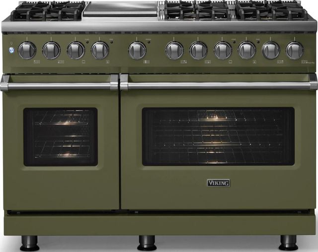 Viking® 5 Series 48" Martini Pro Style Dual Fuel (NG) Range with Polished Chrome Trim-2