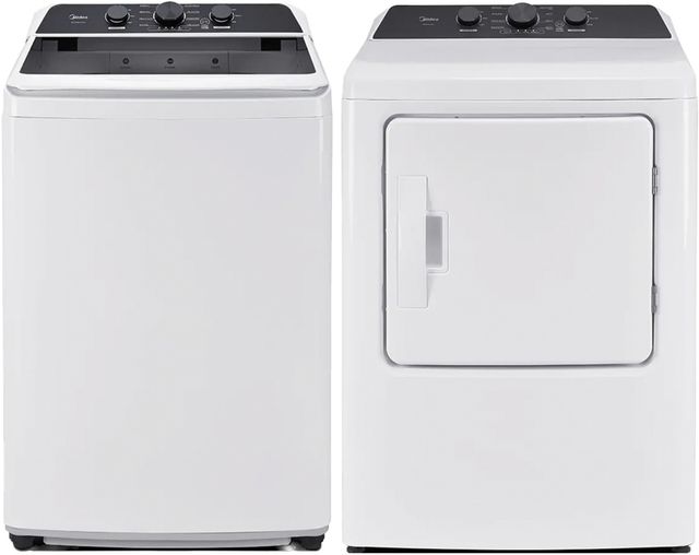 Midea® White Agitator Top Load Washer and Electric Dryer Laundry Pair-0