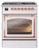 Ilve® Nostalgie II Noblesse 30" White Pro Style Dual Fuel Range with Copper Trim-1
