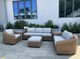 Plank & Hide Julian Brown Aluminum/Fabric/Wicker Outdoor Ottoman-3