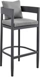 Armen Living Menorca Dark Gray Aluminum/Fabric Outdoor Counter Stool-0