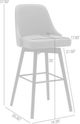 Armen Living Sicily Black/Gray Swivel Counter Stool-2