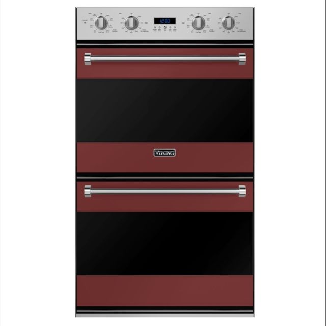 Viking® 3 Series 30" Kalamata Red Double Electric Wall Oven-0