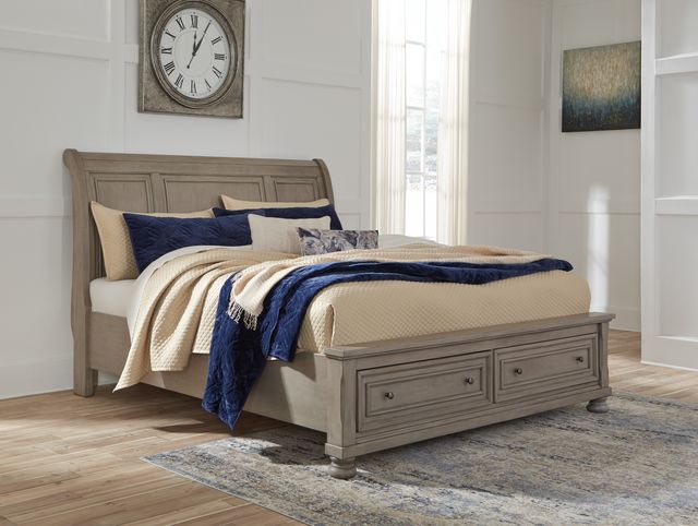 Signature Design by Ashley® Lettner Burnished Light Gray King Sleigh Bed-1