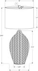 Monarch Specialties Inc. Natural Rattan Table Lamp with Beige Shade-1