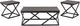 Bernards Highlights 3-Piece Gray Occasional Table with Black Base Set-0