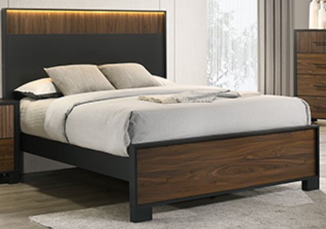Crown Mark Nemy Black/Brown King Panel Bed-0