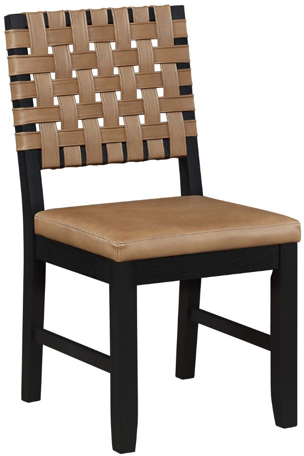 Steve Silver Co. Reid Black/Saddle Brown Side Chair-0
