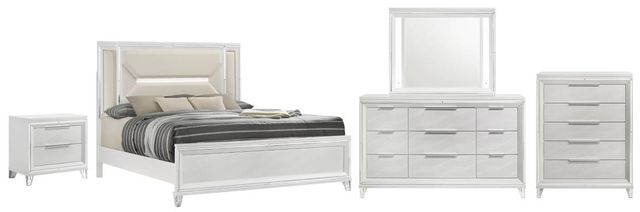 Coaster® Marmore 5-Piece White Queen Bedroom Set-0