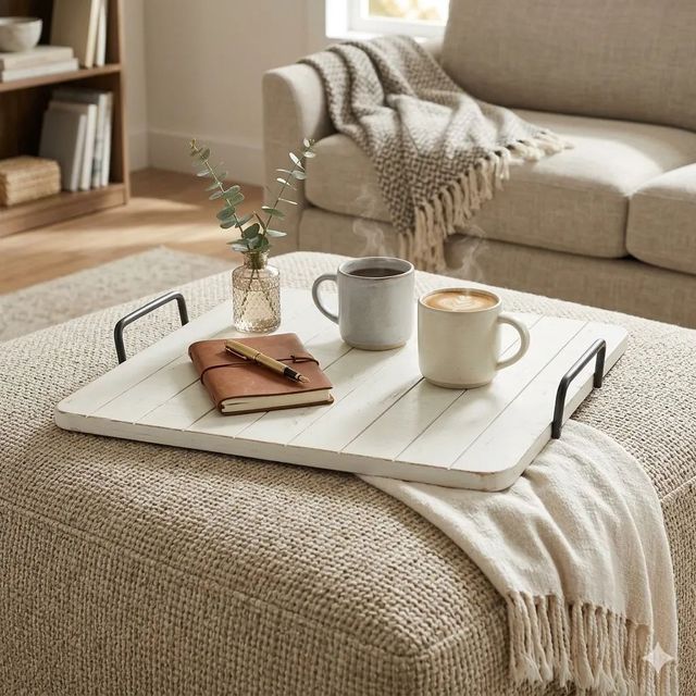 Sunny Designs™ White Sand Ottoman Tray-1
