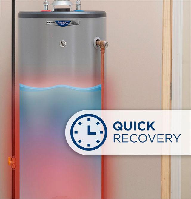 GE RealMAX® Platinum 40 Gallon Short Natural Gas Atmospheric Water Heater-3