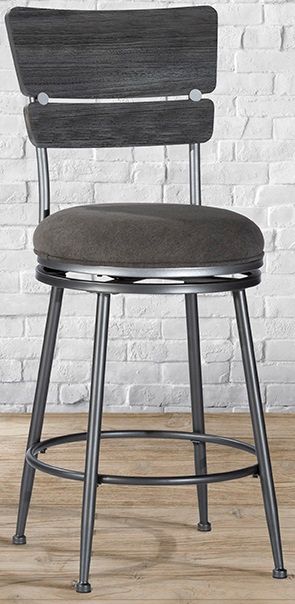 HH2 Home Melange Dakr Gray Wood Back Counter Stool-3