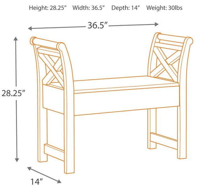 Signature Design by Ashley® Heron Ridge White Accent Bench-2