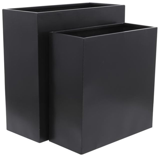Deco Marche 2-Piece Black Metal Planter Set-0
