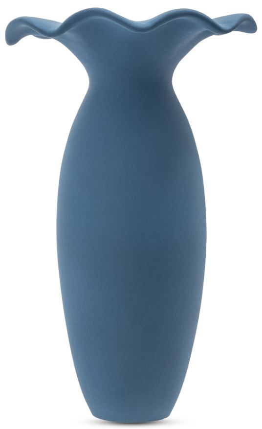 Moe's Home Collection Ruffle Blue 16" Decorative Vessel-1