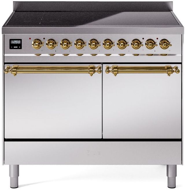 Ilve® Nostalgie II Series 40" Stainless Steel Pro Style Induction Range-0