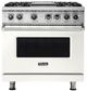 Viking® 5 Series 36'' Pure White Pro Style Dual Fuel Range with Griddle-0