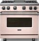 Viking® 7 Series 36" Blush Pro Style Natural Gas Range with Griddle-2