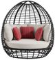 Elements International Playa Dark Gray/Olefin Beige Twin Fabric/Metal Outdoor Egg Chair-2