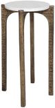 Uttermost® Vivi White Drink Table with Antique Brass Legs-0