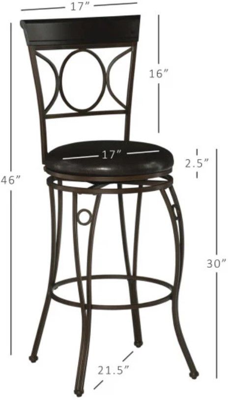 Linon Circles Brown Bar Stool-2