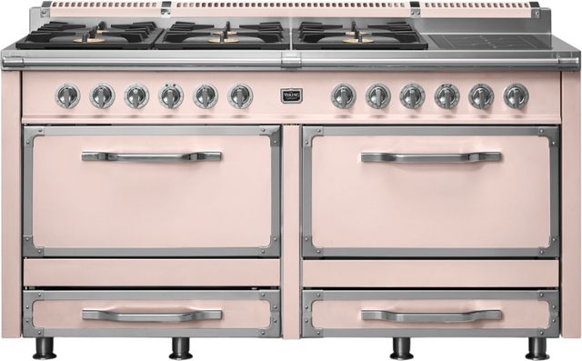 Viking® Tuscany 66" Blush Pro Style Dual Fuel Range with 2 Induction-0