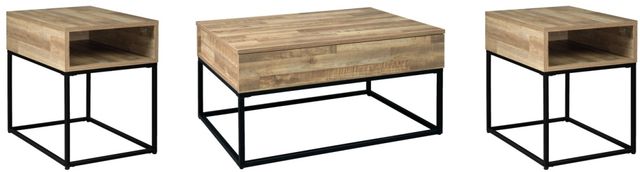 Signature Design by Ashley® Gerdanet 3-Piece Natural Coffee Living Room Tables Set-0