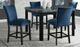 Elements International Francesca 5-Piece Black/Blue Square Counter Height Dining Set-0