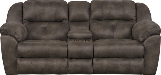 Catnapper® Ferrington Dusk Power Reclining Console Lay Flat Loveseat with Storage and Cupholders-0