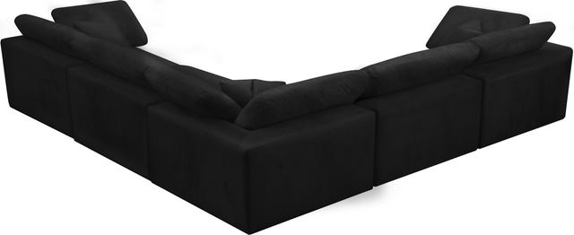 Meridian Furniture Cozy 5-Piece Black Velvet Cloud Modular Sectional-1