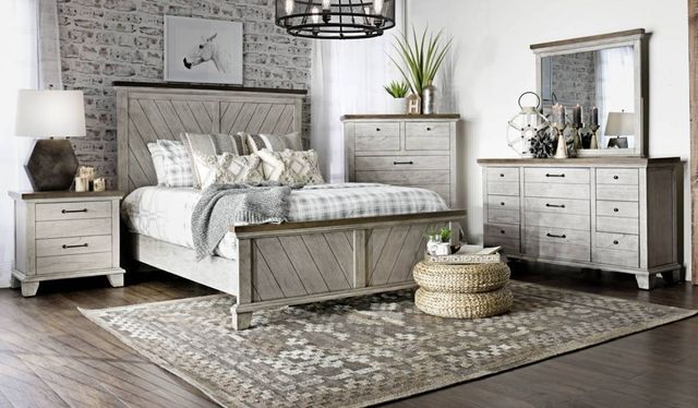 Steve Silver Co. Bear Creek Honey Smoke/White Smoke King Panel Bed-1