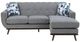 Homelegance® Everton 2-Piece Gray Reversible Sectional and Chaise-2