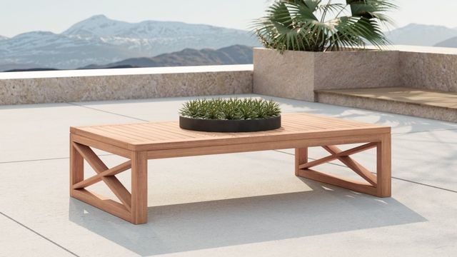 Meridian Furniture Anguilla Natural Teak 14" Outdoor Coffee Table-3