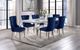 Furniture of America® Neuveville 7-Piece Chrome/Navy/White Dining Table Set-0