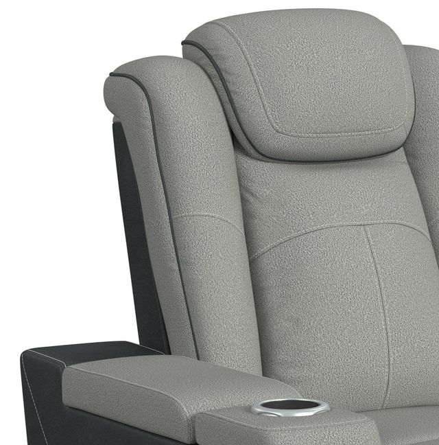 Elements International Lantana Charcoal/Rocky Cement Power Recliner-4