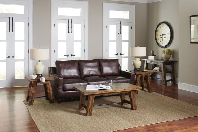 Jofran Inc. Cannon Valley Brown Trestle End Table-1
