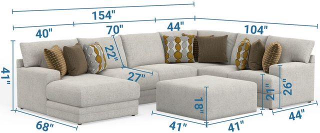 Jackson Furniture Tori 4-Piece Birch Left-Arm Facing Sectional with Ottoman-2
