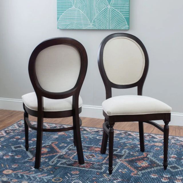 Linon Babylon 2-Piece Brown/Gray Upholstered Side Chair Set-1