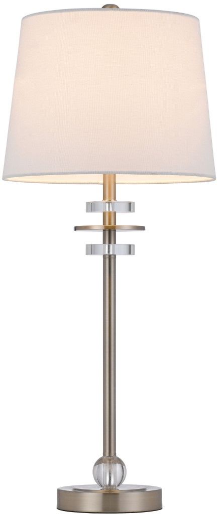 Cal® Lighting & Accessories Sitka 2-Piece Brushed Steel Buffet Lamp Set-2