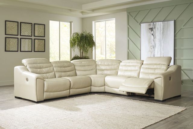 Signature Design by Ashley® Center Line 5-Piece Cream Power Reclining Sectional-3