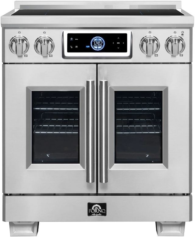 Forno Maximus 30” Stainless Steel Pro Style French Door Induction Range-0