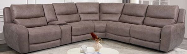 Furniture of America® Demetrius 6-Piece Slate Brown Power Sectional-1