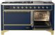Ilve® Majestic III 60" Midnight Blue Pro Style Dual Fuel Liquid Propane Range with Solid Door and Brass Trim-3