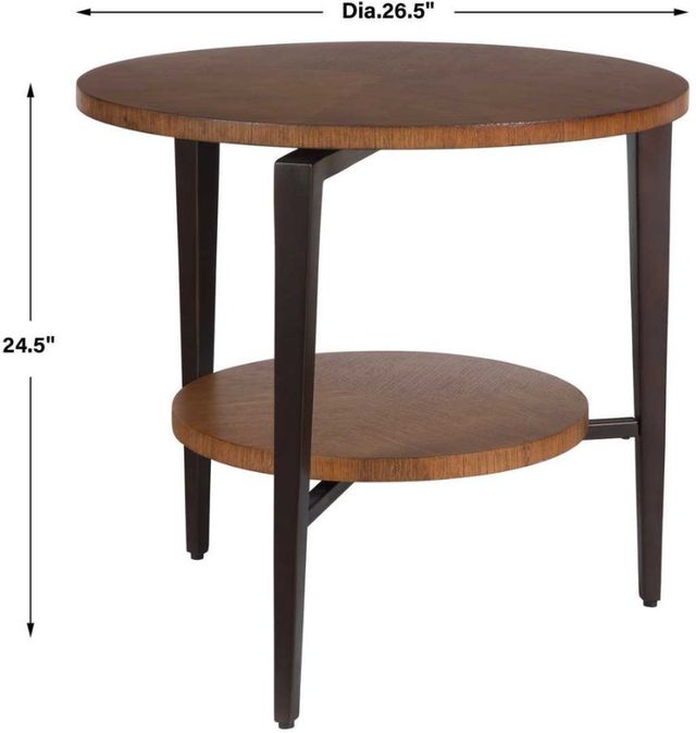 Uttermost® Loddon Brown Side Table with Dark Bronze Base-2