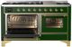 Ilve® Majestic III 60" Emerald Green Pro Style Dual Fuel Natural Gas Range with Triple Glass Door and Brass Trim-2