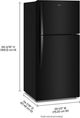 Whirlpool® 30" 19 Cu. Ft. Black Top Freezer Refrigerator with Total Coverage Cooling-3